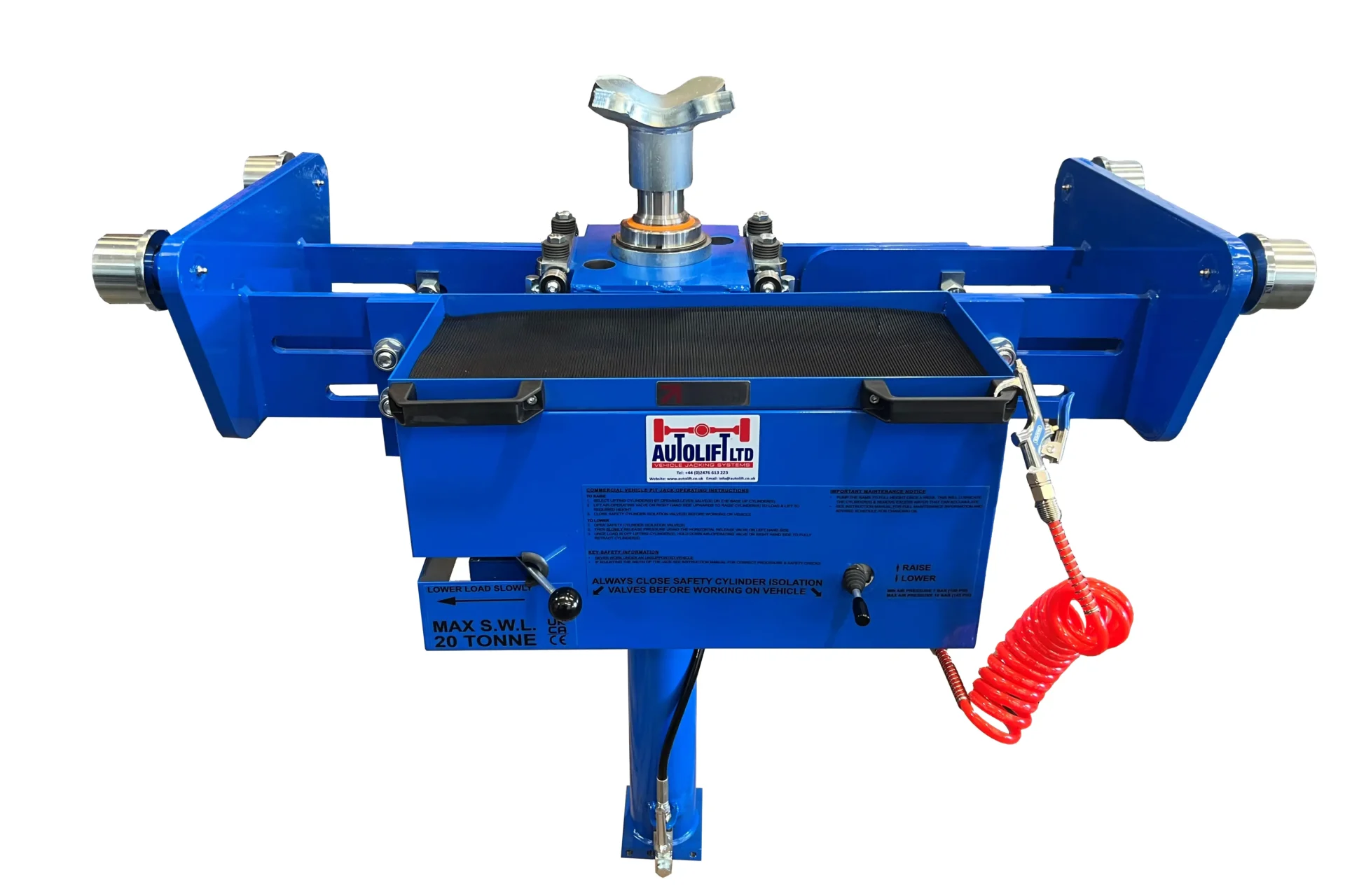 20 tonne single ram pit jack for heavy vehicle workshops in Australia with air operated hydraulic lifting system