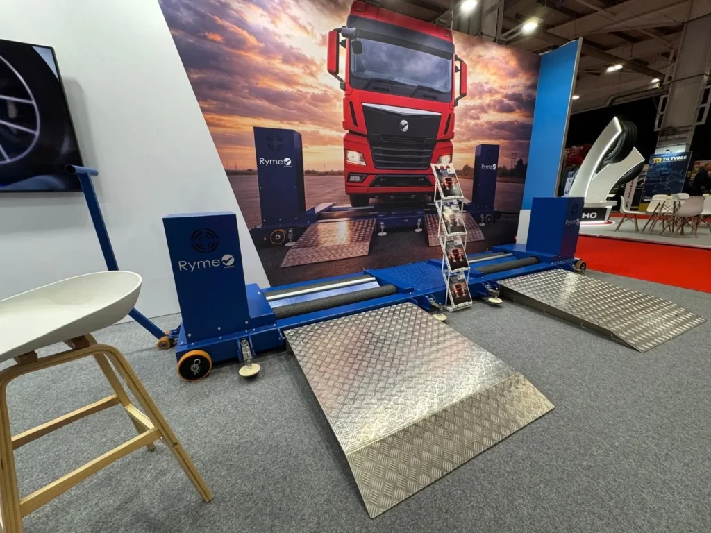 Ryme Worldwide FRU 9 mobile truck roller brake tester with portable ramps and transportable testing units for heavy vehicle brake testing in Australia.