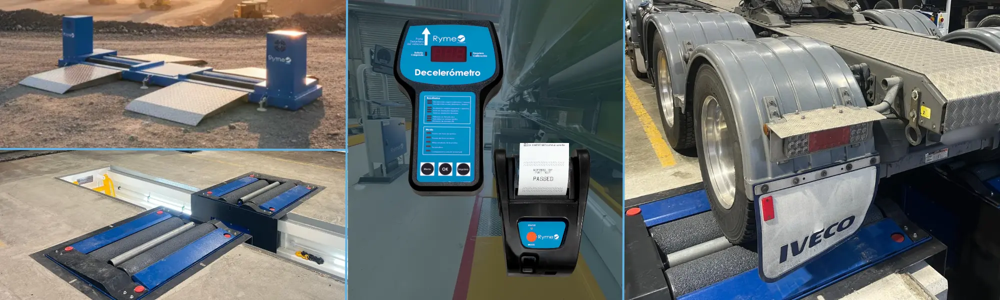 Roller brake tester and decelerometer used for heavy vehicle brake testing in Australia